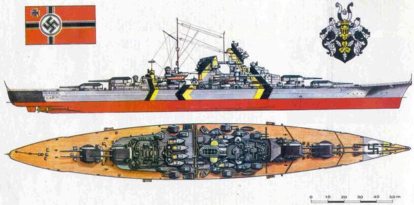 Линкор бисмарк чертежи